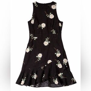 Banana Republic Floral Linen Fit & Flare Ruffle Dress.